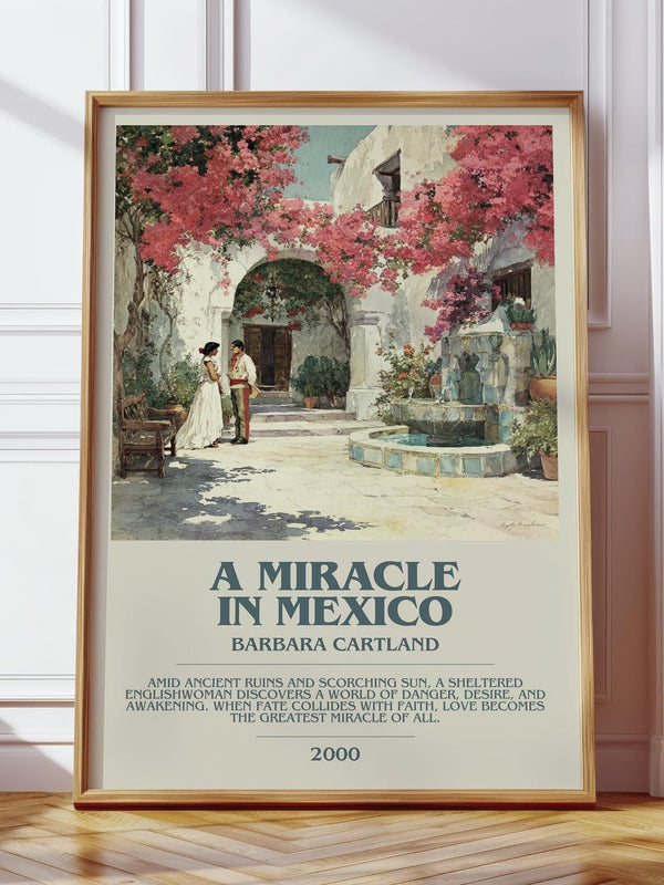 A Miracle in Mexico bookish print in frame leaning in hallway – childrens wall art
