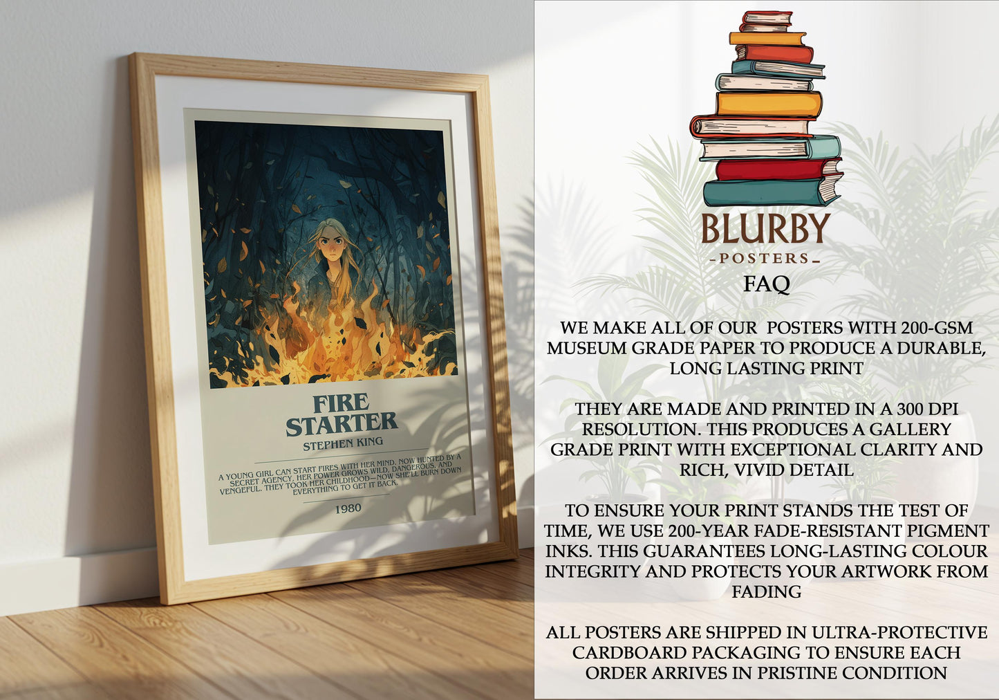 Fire Starter by Stephen King | Descriptive Modern Book Art | Poster