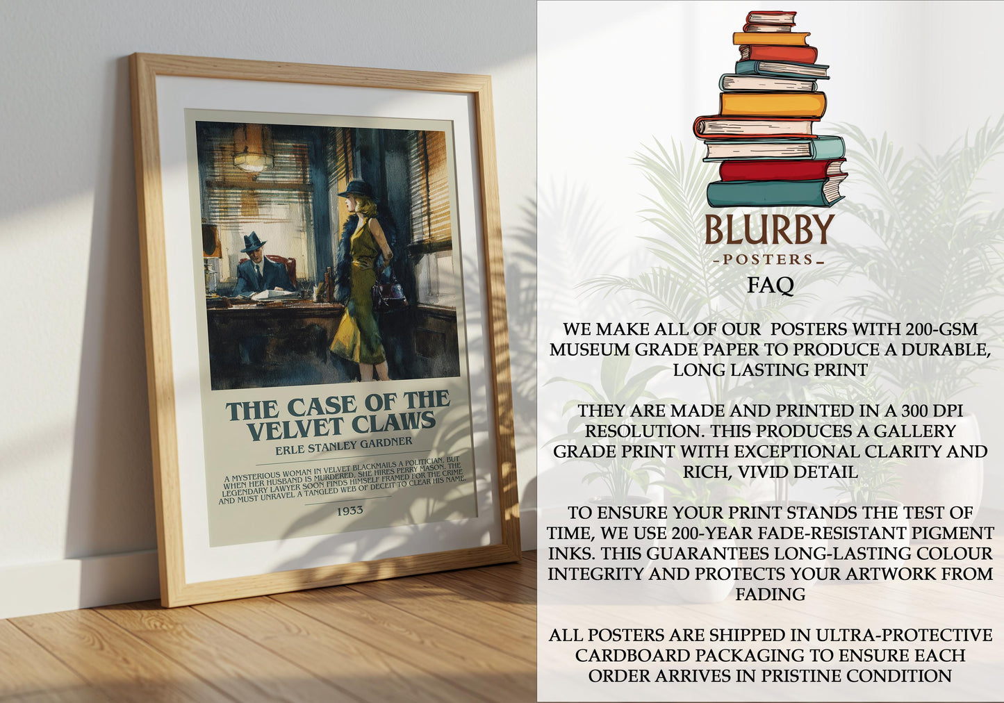 The Case of the Velvet Claws by Erle Stanley Gardner | Descriptive Modern Book Art | Poster
