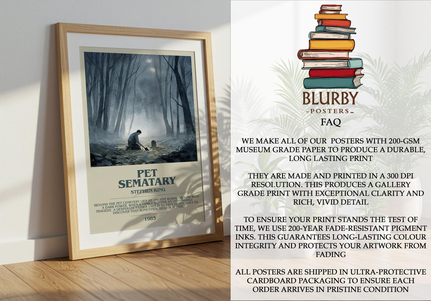 Pet Sematary by Stephen King | Descriptive Modern Book Art | Poster