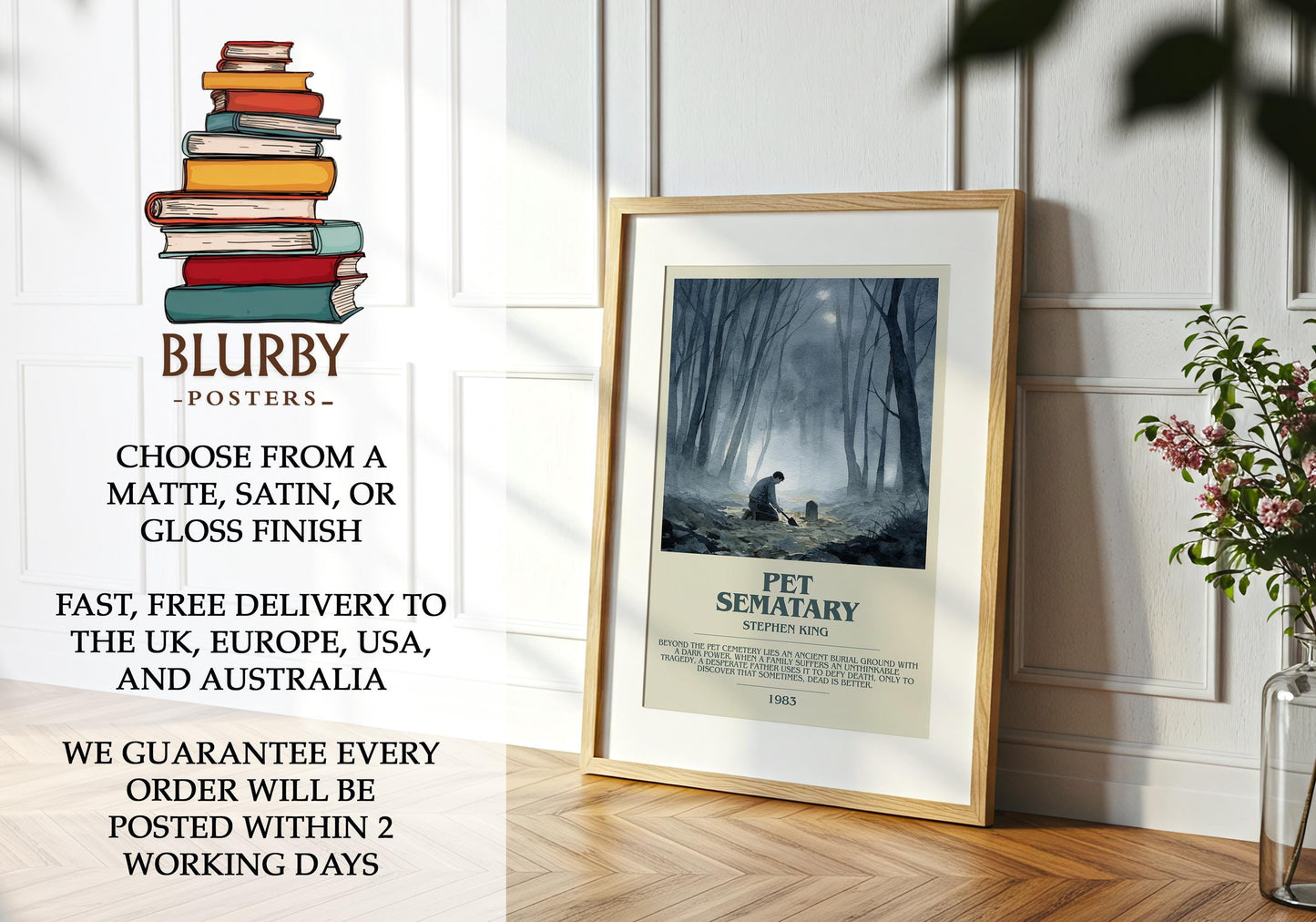 Pet Sematary book poster packaging – museum-quality print rolled in protective tube