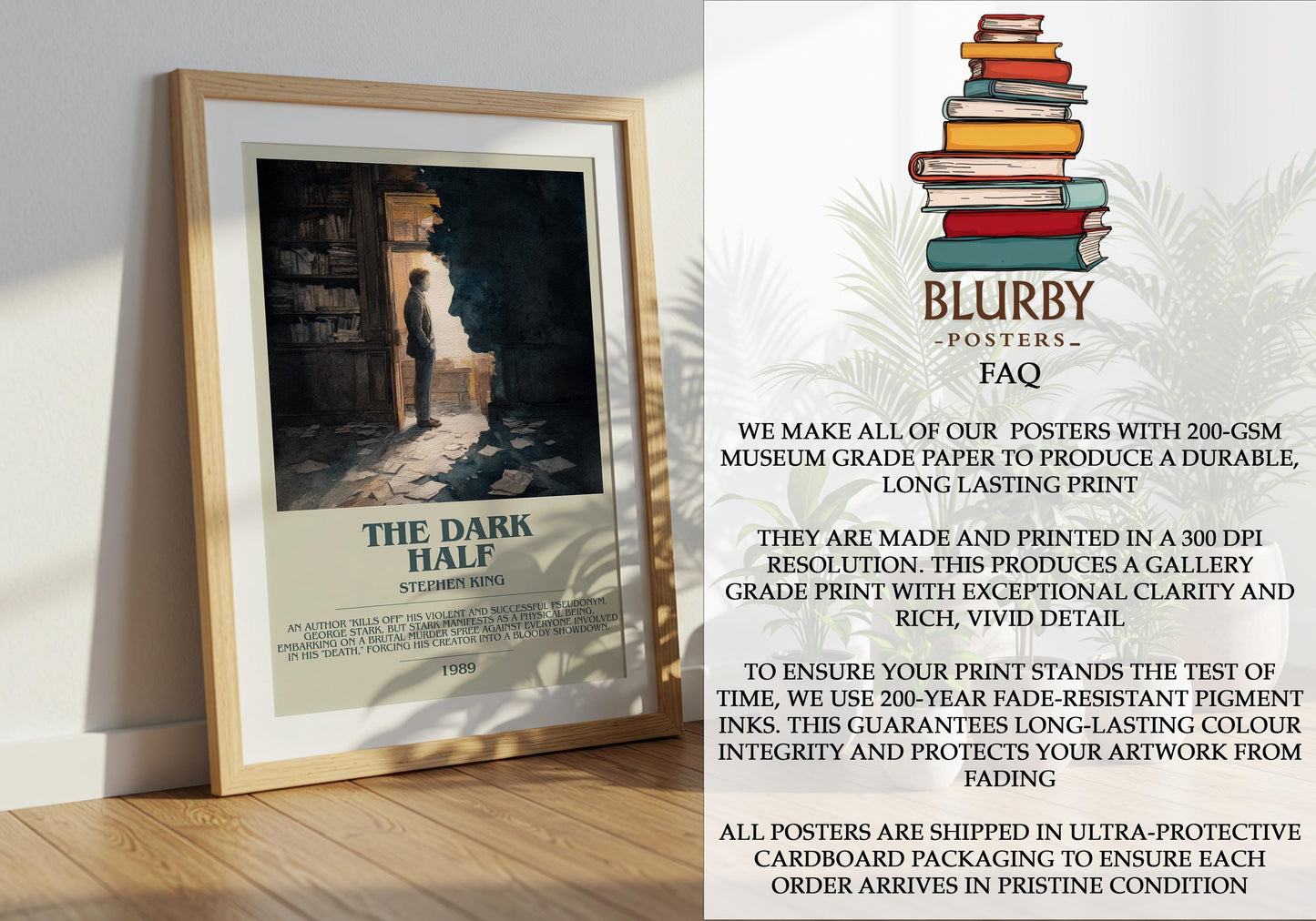 The Dark Half by Stephen King | Descriptive Modern Book Art | Poster