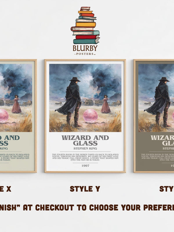 Wizard and Glass bookish poster colour and style options – Stephen King book art