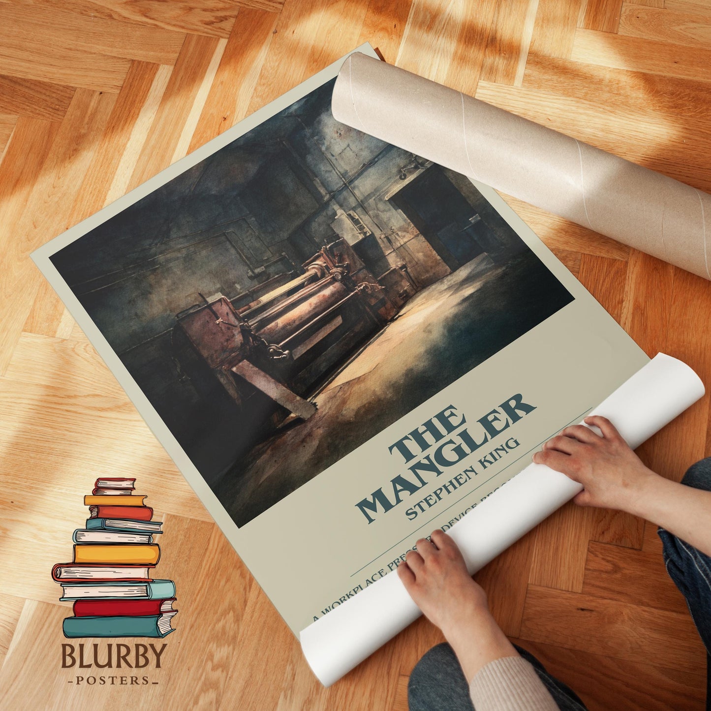 The Mangler book poster packaging – museum-quality print rolled in protective tube