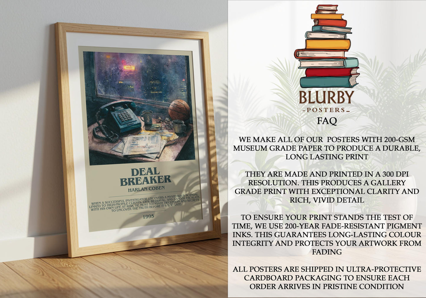 Deal Breaker by Harlan Coben | Descriptive Modern Book Art | Poster