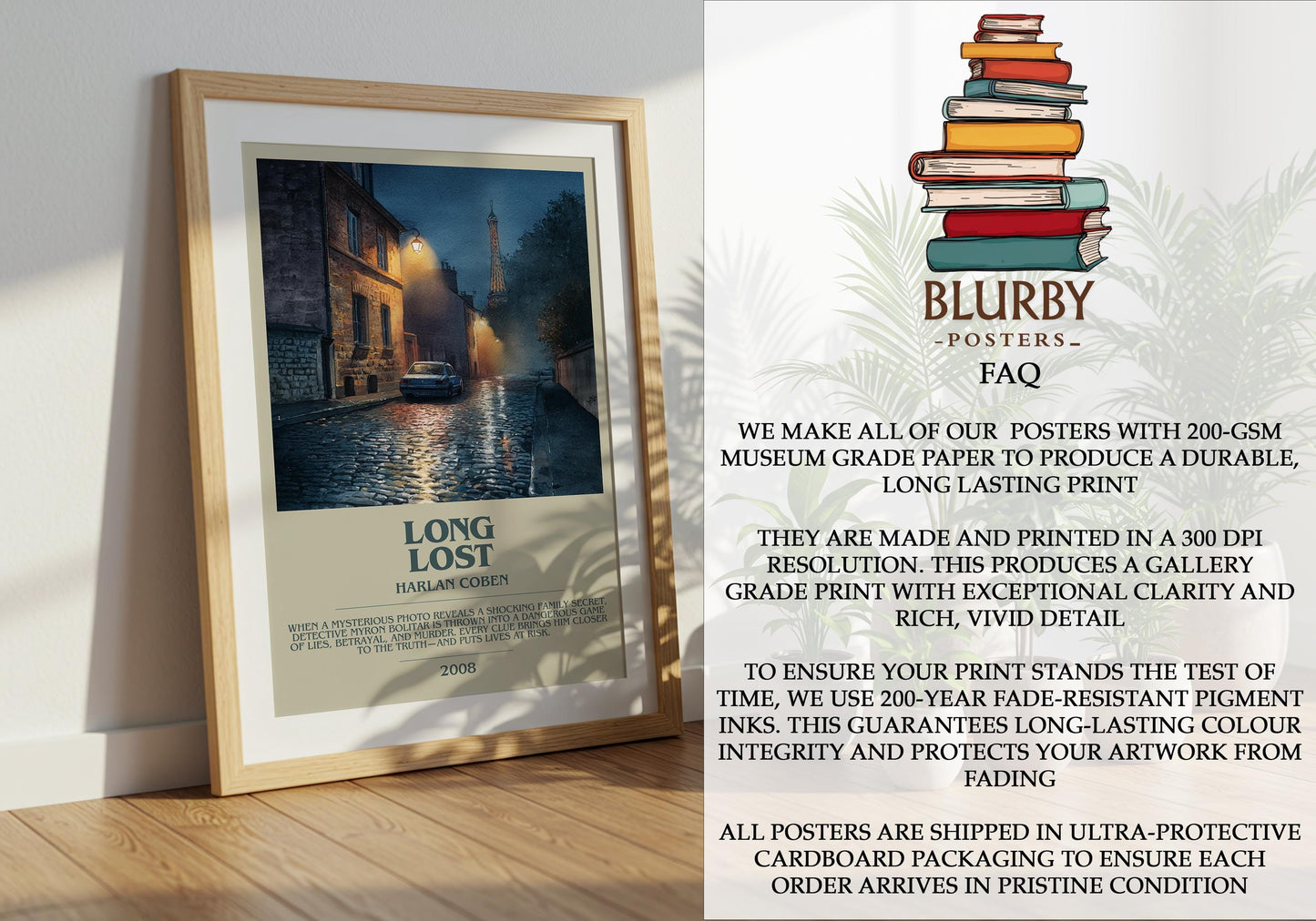 Long Lost by Harlan Coben | Descriptive Modern Book Art | Poster