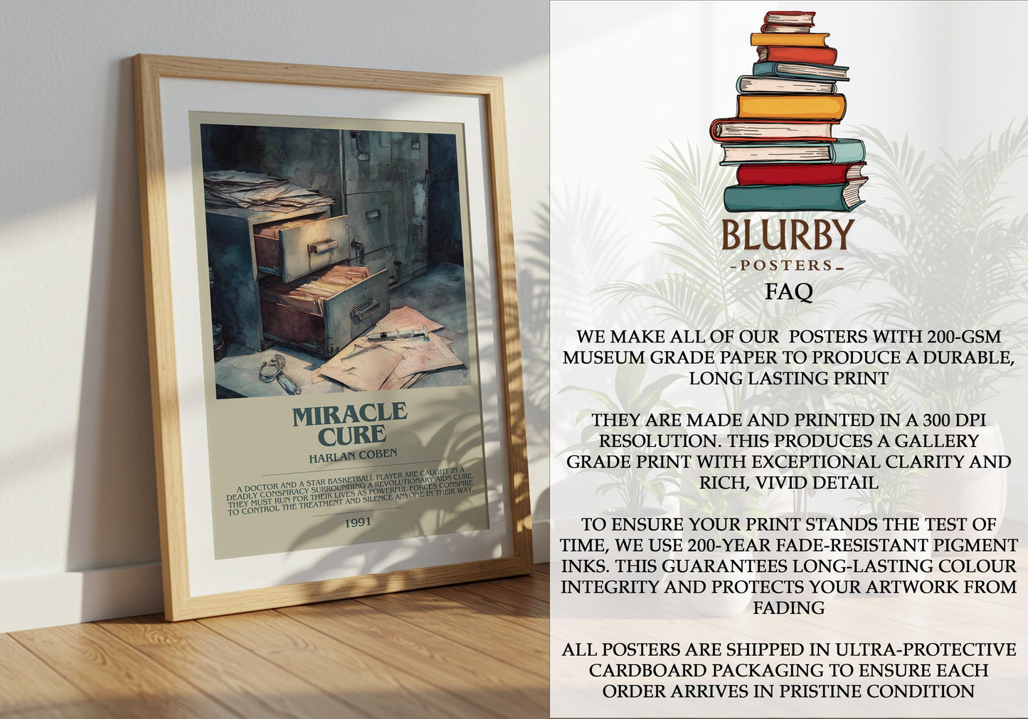 Miracle Cure by Harlan Coben | Descriptive Modern Book Art | Poster