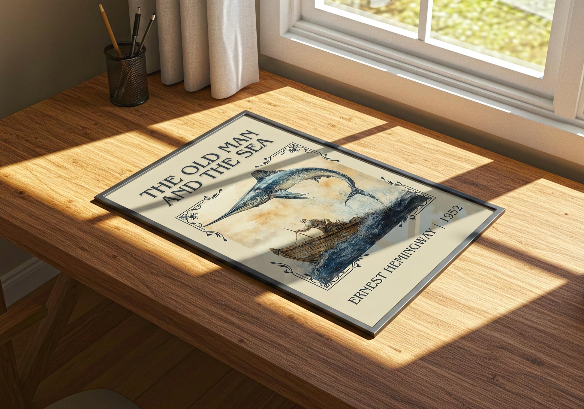 The Old Man And The Sea by Agatha Christie | Descriptive Book Poster | Minimalist