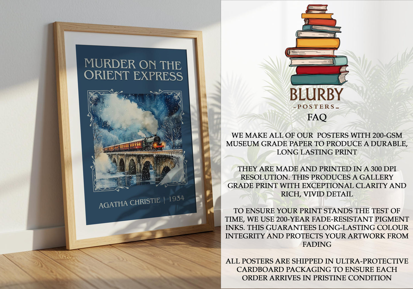 Murder On The Orient Express by Agatha Christie | Descriptive Book Poster | Minimalist