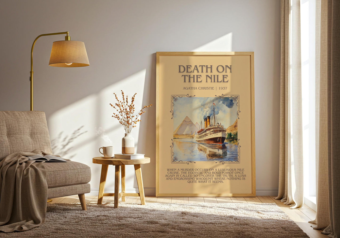 Death On The Nile by Agatha Christie | Descriptive Book Poster | Blurby