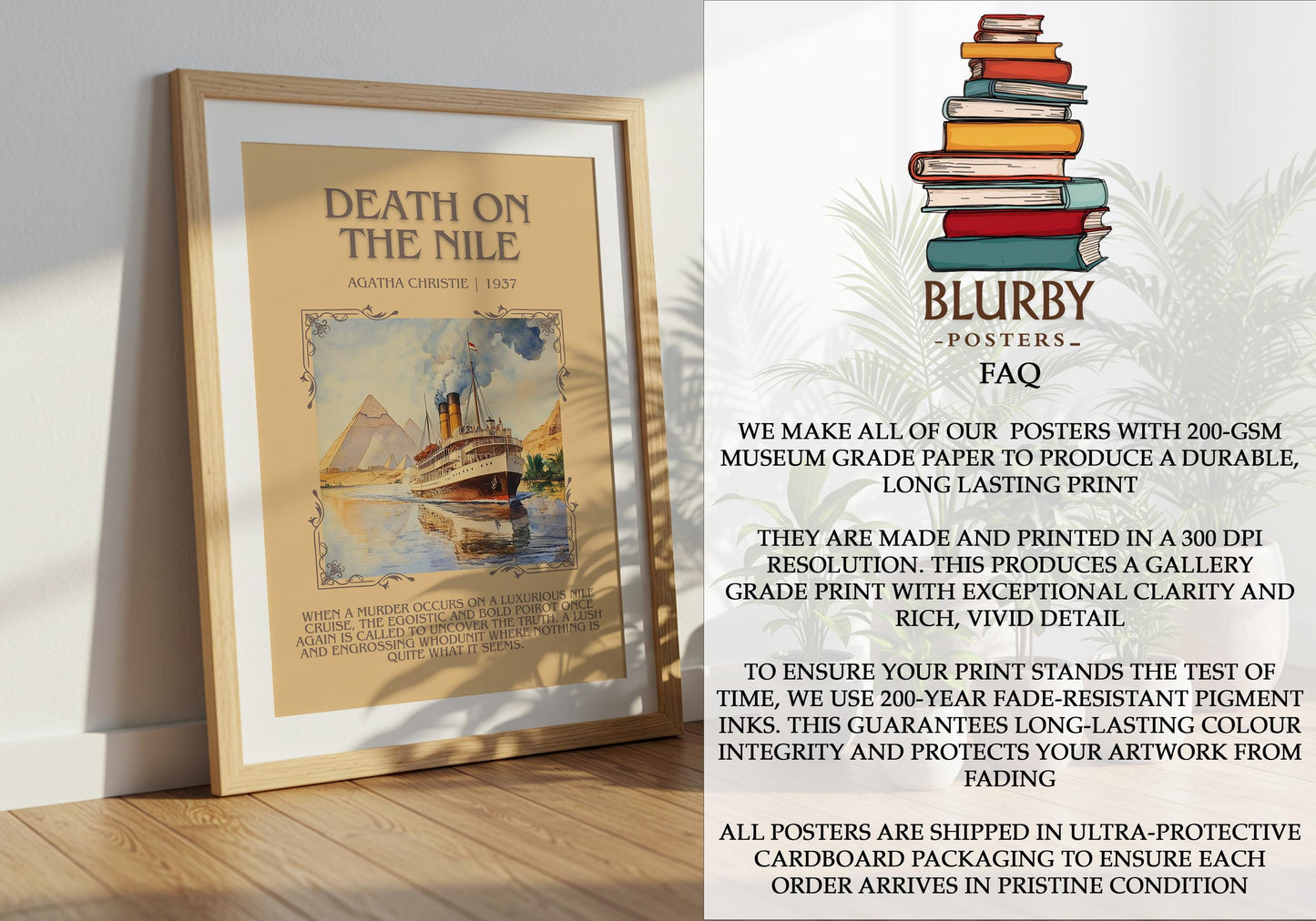 Death On The Nile by Agatha Christie | Descriptive Book Poster | Blurby
