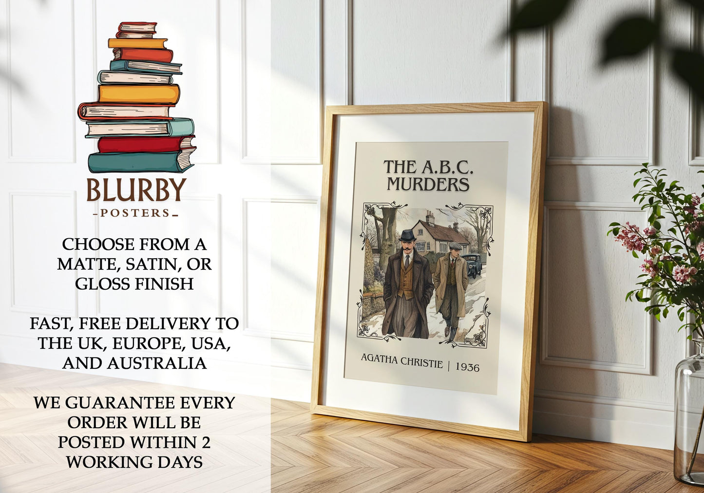 The A.B.C. Murders book poster packaging – museum-quality print rolled in protective tube