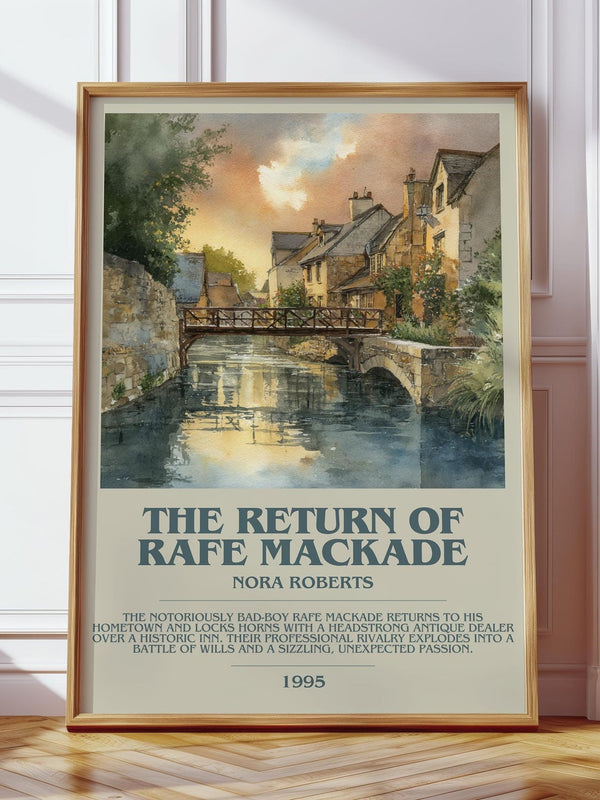 The Return of Rafe MacKade bookish print in frame leaning in hallway – romance wall art