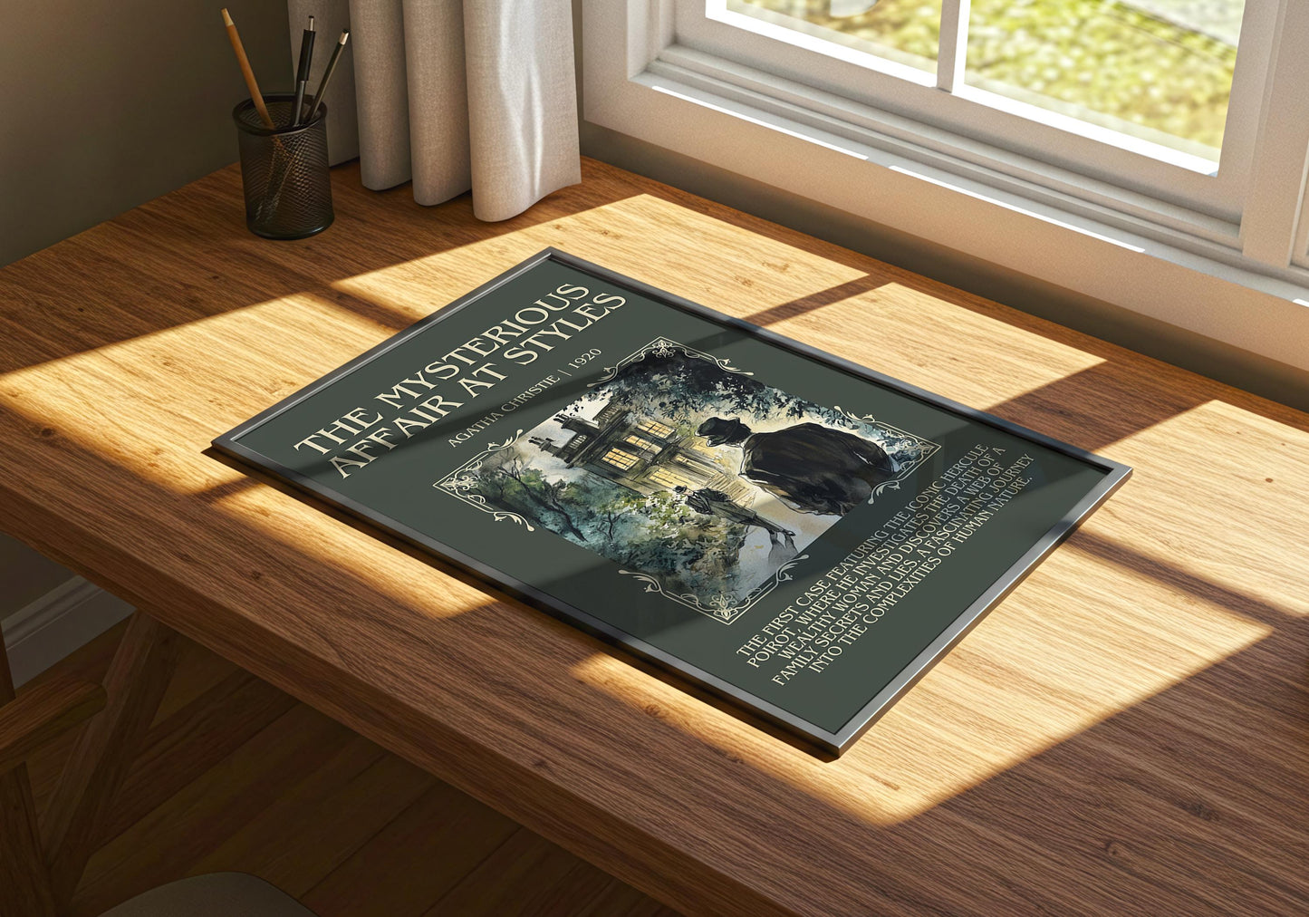 The Mysterious Affair At Styles by Agatha Christie | Descriptive Book Poster | Blurby