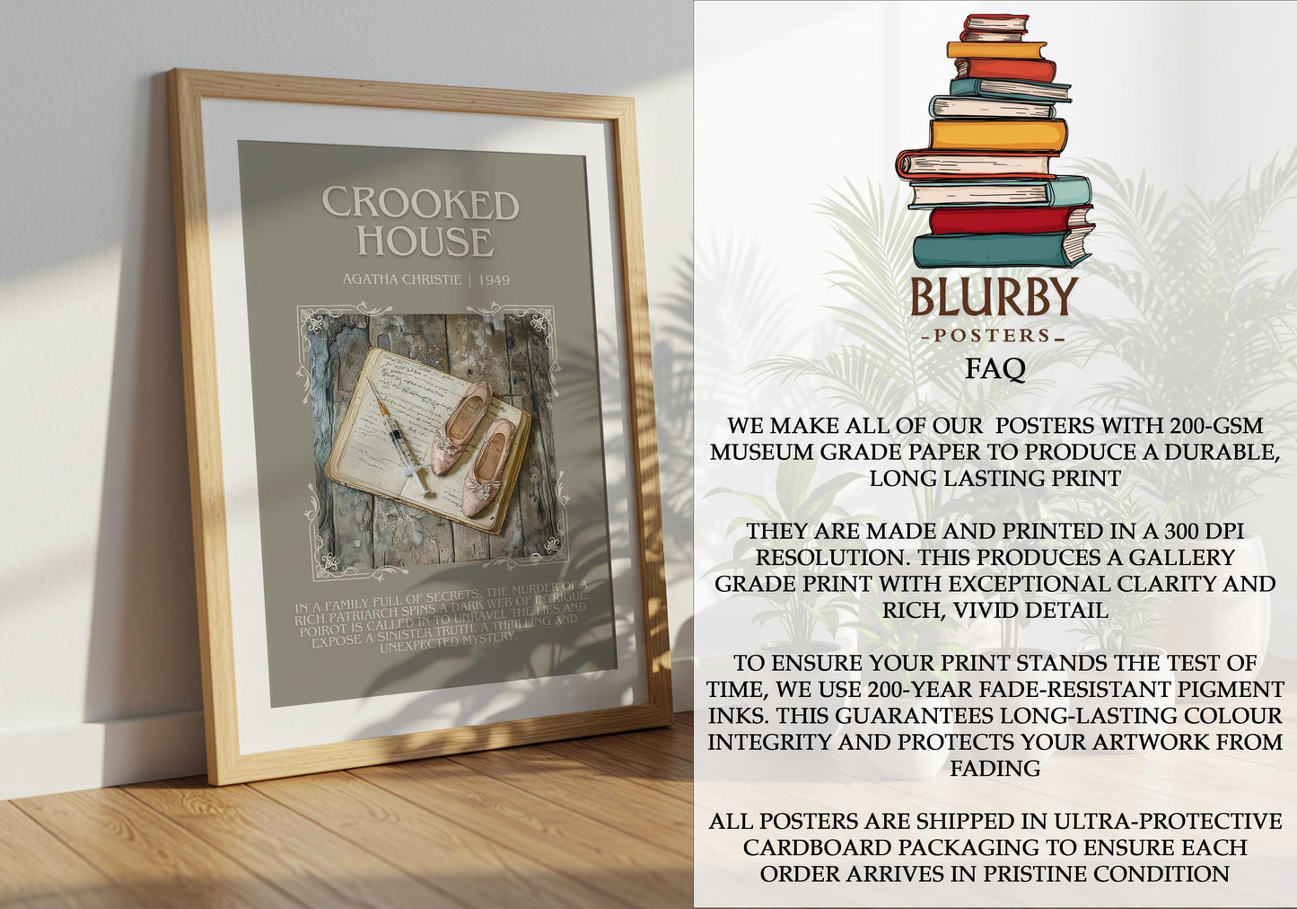 Crooked House by Agatha Christie | Descriptive Book Poster | Blurby