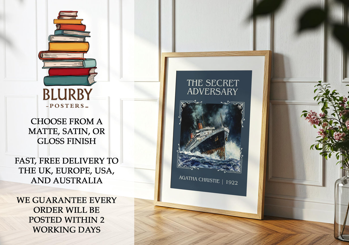 The Secret Adversary book poster packaging – museum-quality print rolled in protective tube