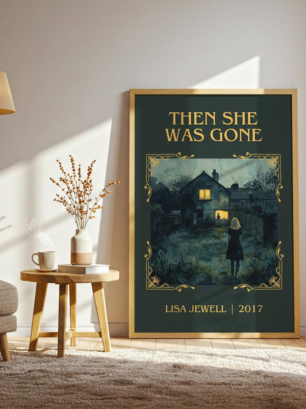 Then She Was Gone classic book art print paper finish options – matte satin gloss