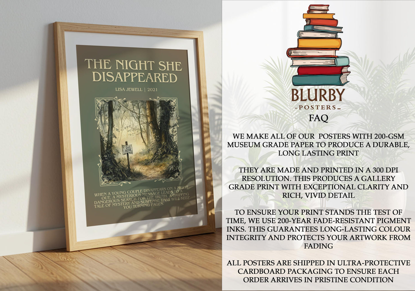 The Night She Disappeared by Lisa Jewell | Descriptive Book Poster | Blurby