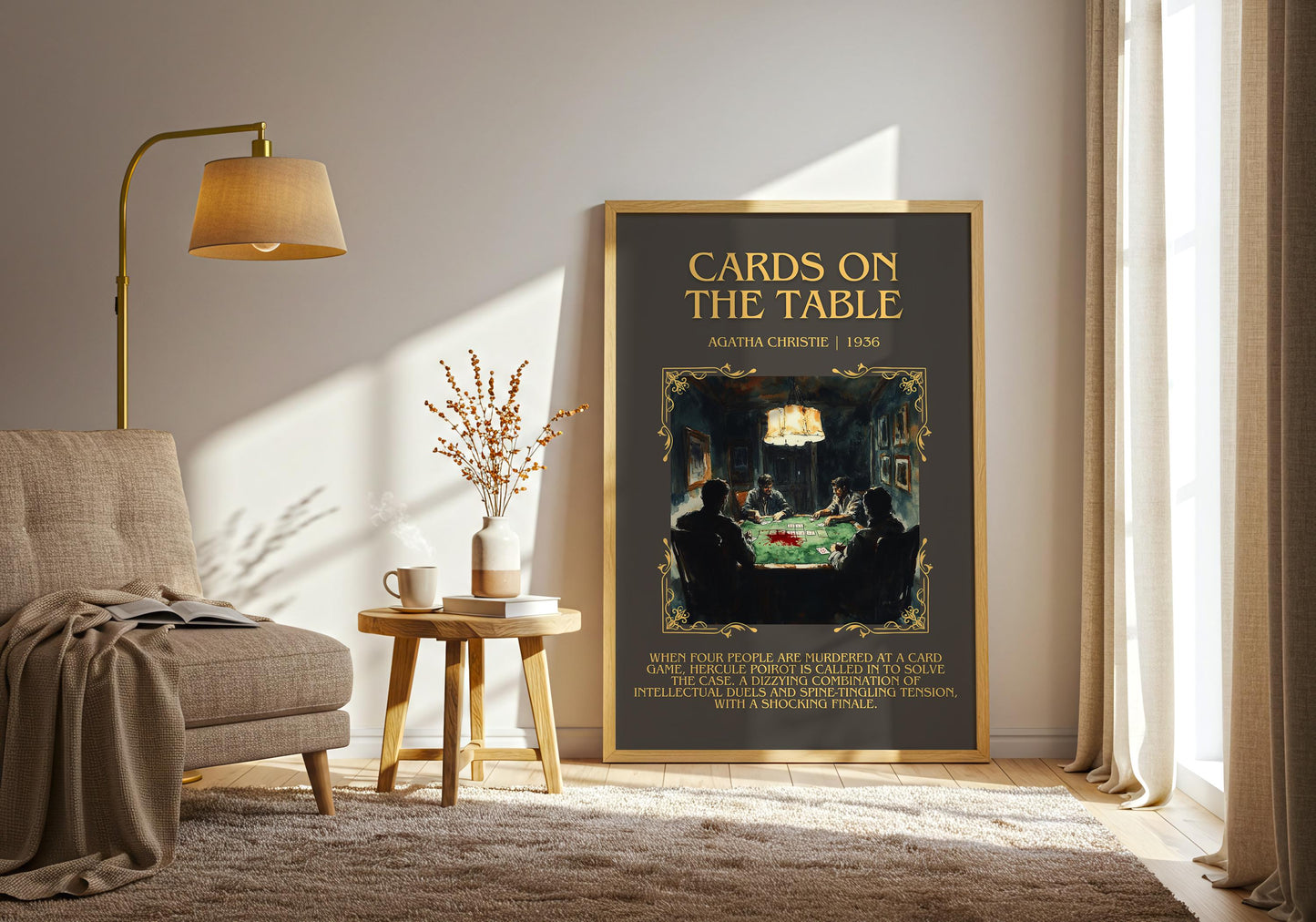 Cards On The Table by Agatha Christie | Descriptive Book Poster | Blurby
