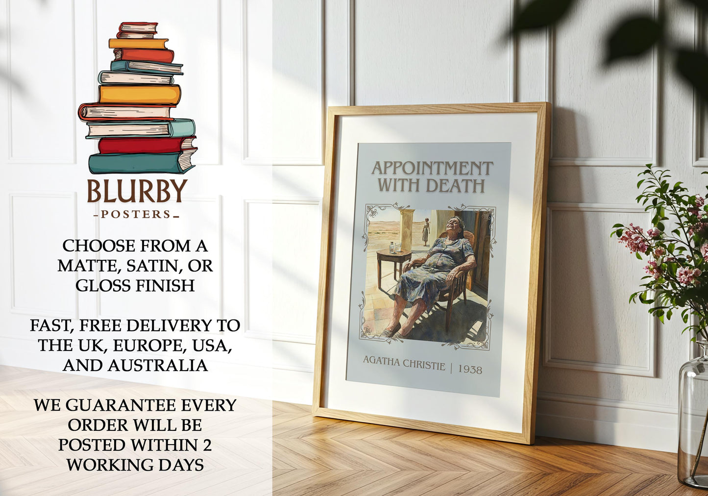 Appointment with Death book poster packaging – museum-quality print rolled in protective tube