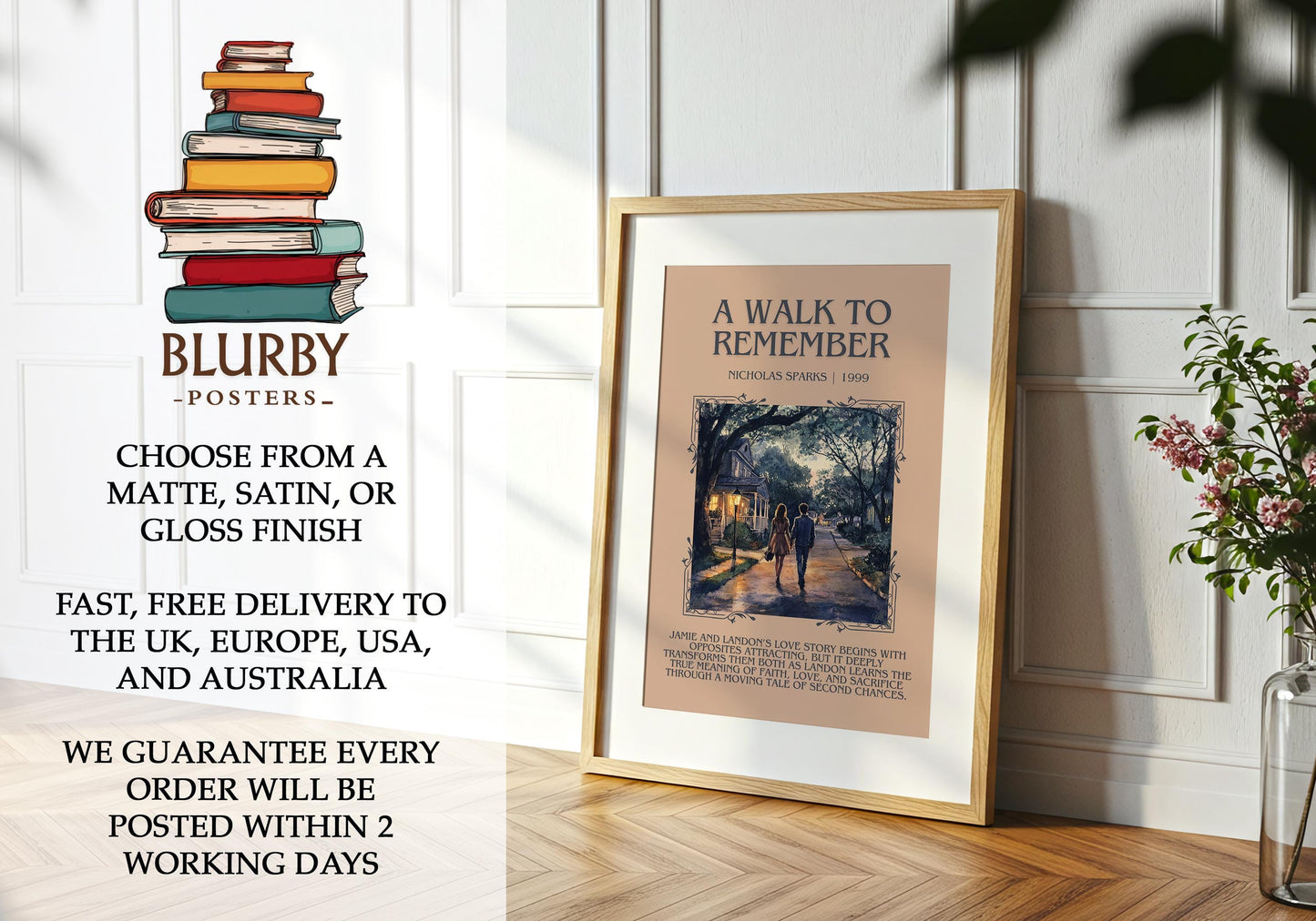 A Walk To Remember by Nicholas Sparks | Descriptive Book Poster | Blurby