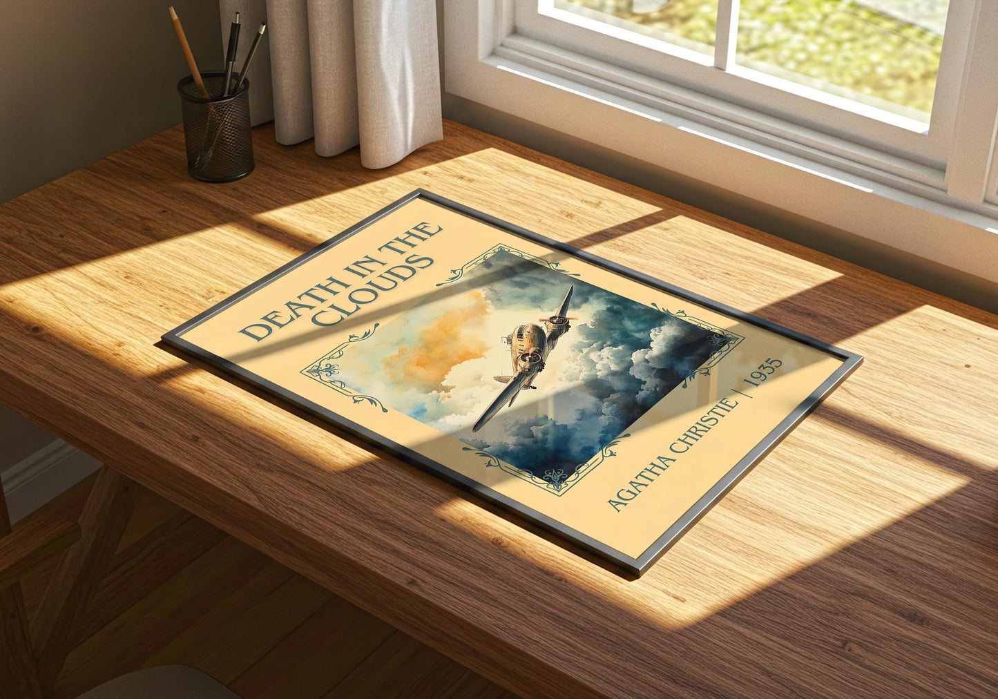 Death In The Clouds by Agatha Christie | Descriptive Book Poster | Minimalist