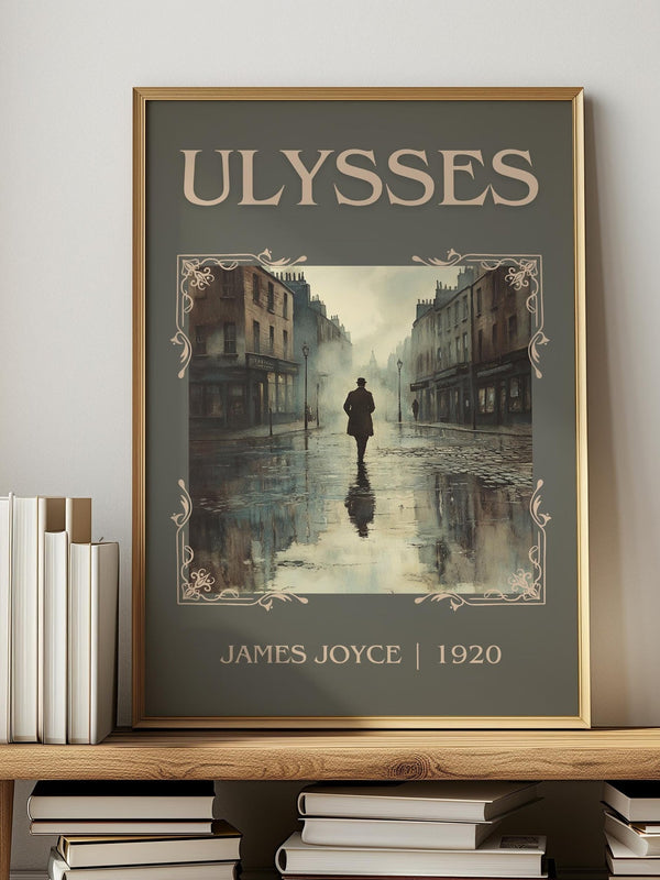 Ulysses classic book art print in frame leaning in hallway – classic literature wall art
