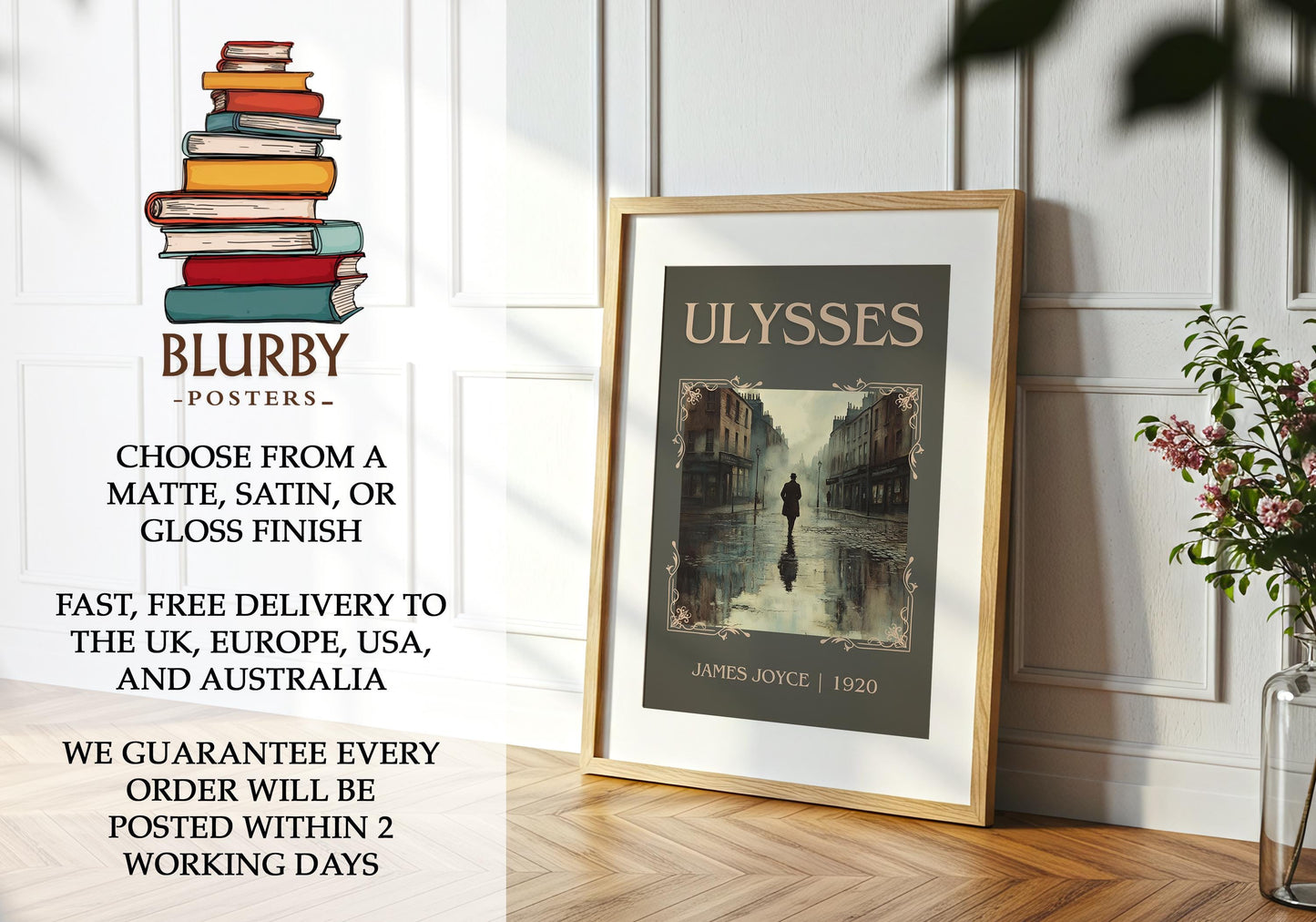 Ulysses book poster packaging – museum-quality print rolled in protective tube