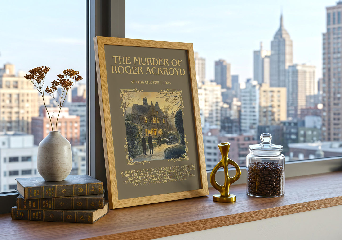 The Murder Of Roger Ackroyd by Agatha Christie | Descriptive Book Poster | Blurby