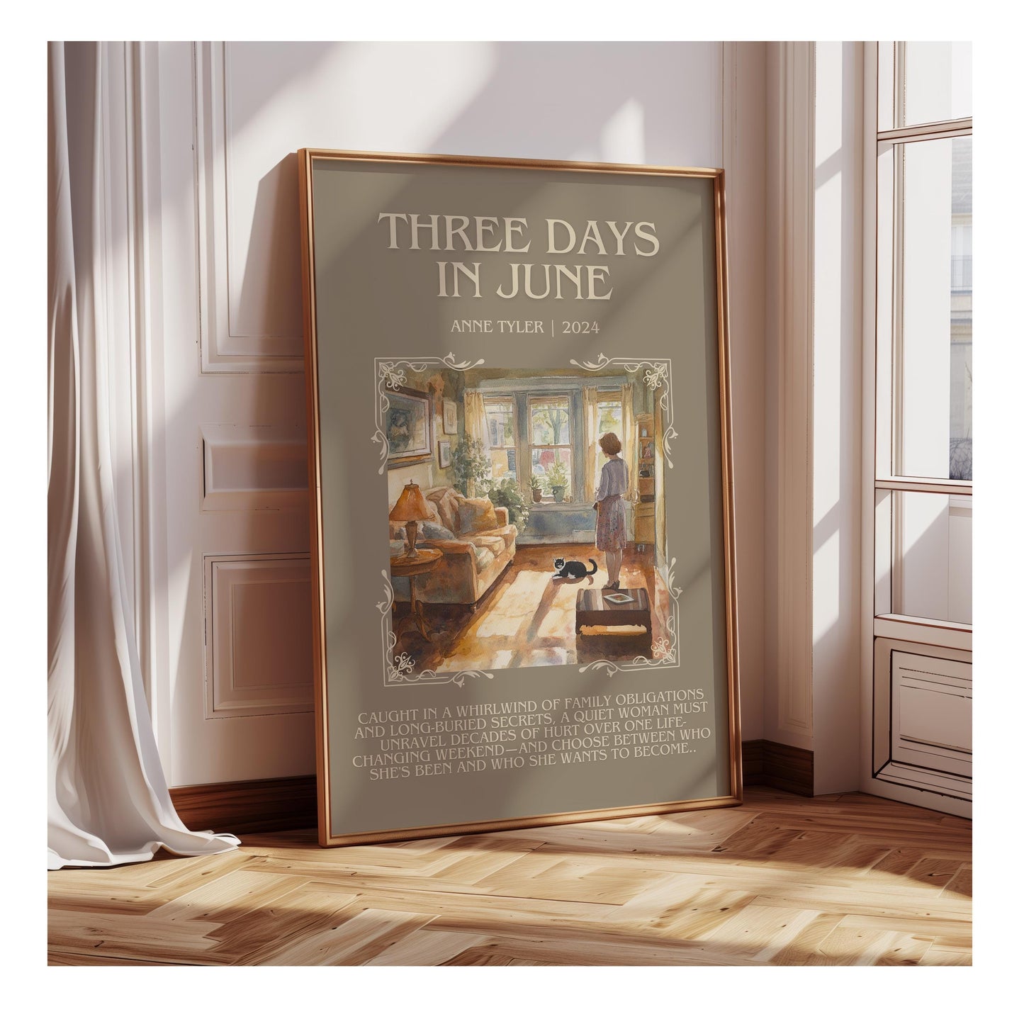 Three Days In June by Anne Tyler | Descriptive Book Poster | Blurby