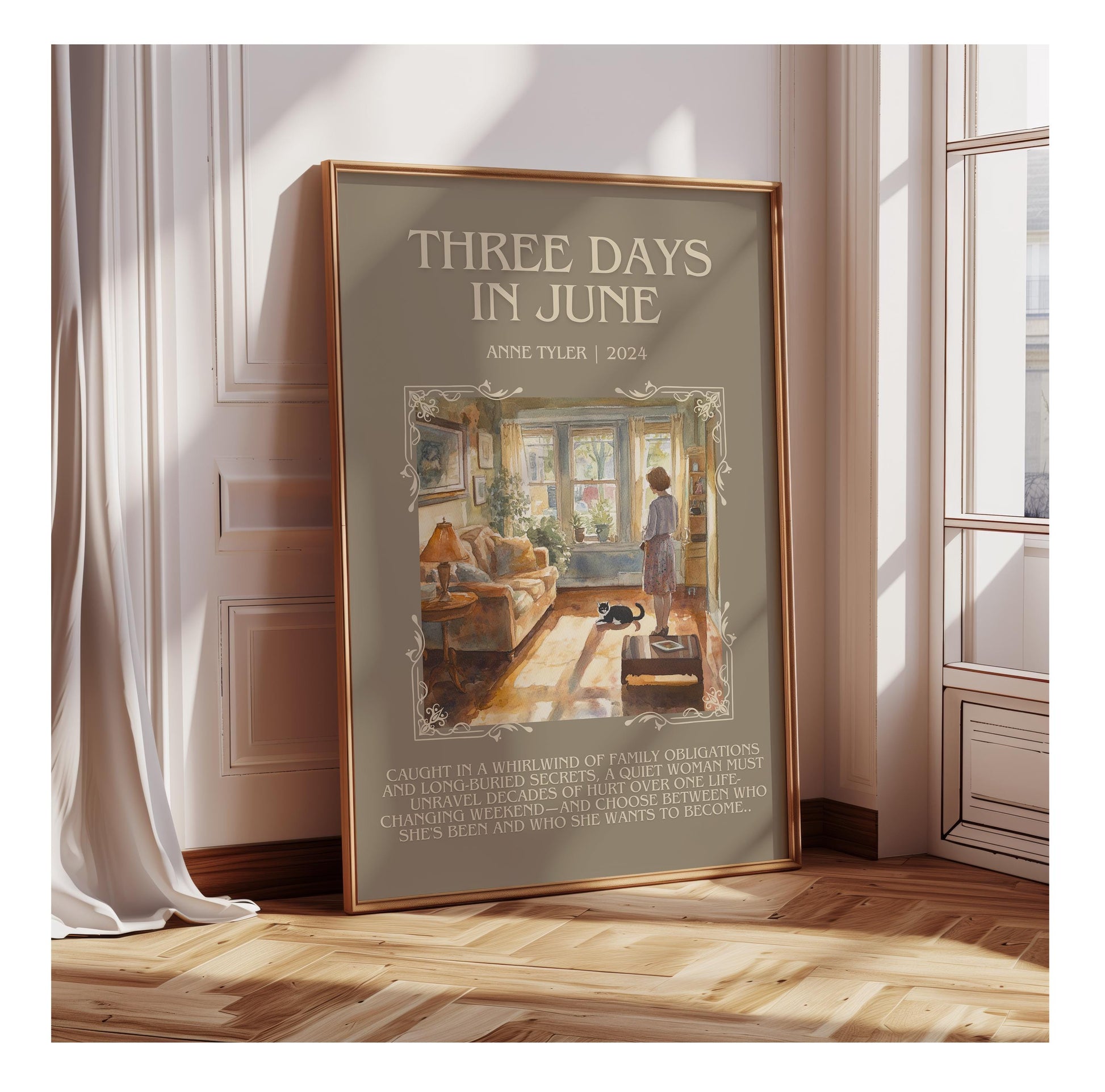 Three Days In June by Anne Tyler | Descriptive Book Poster | Blurby