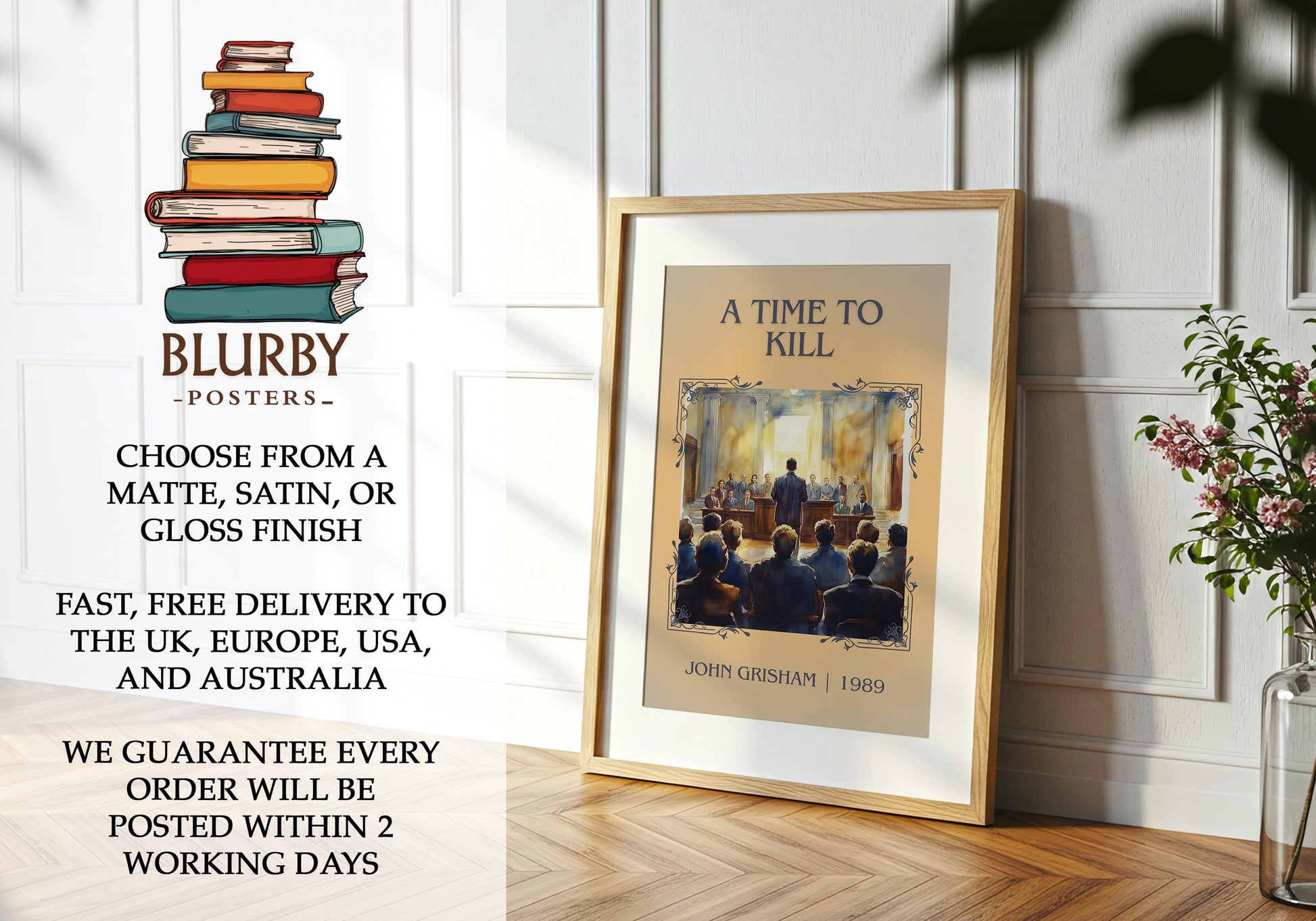 A Time To Kill by John Grisham | Descriptive Book Poster | Minimalist