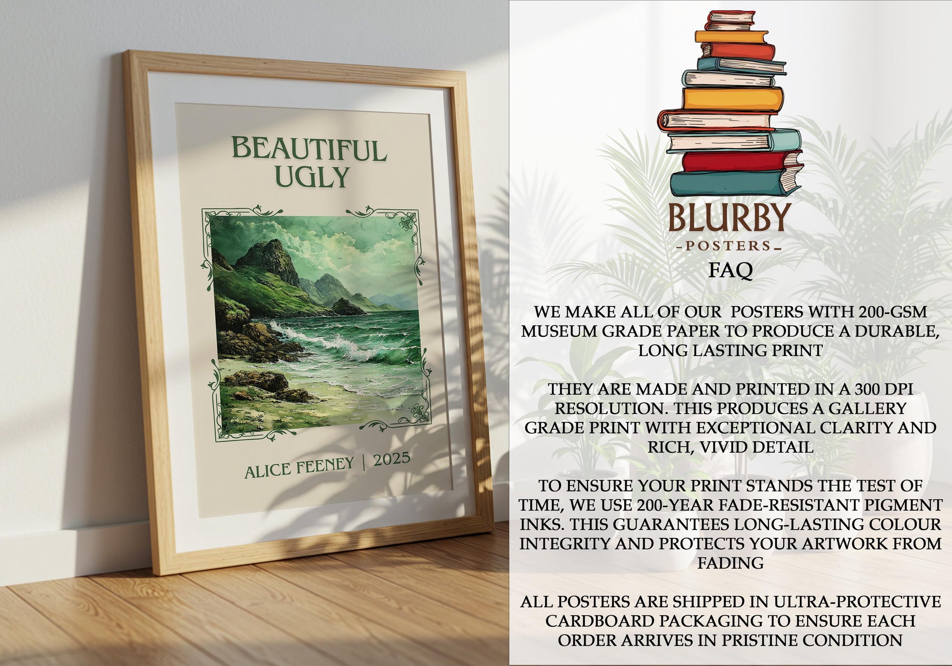 Beautiful Ugly by Alice Feeney | Descriptive Book Poster | Minimalist