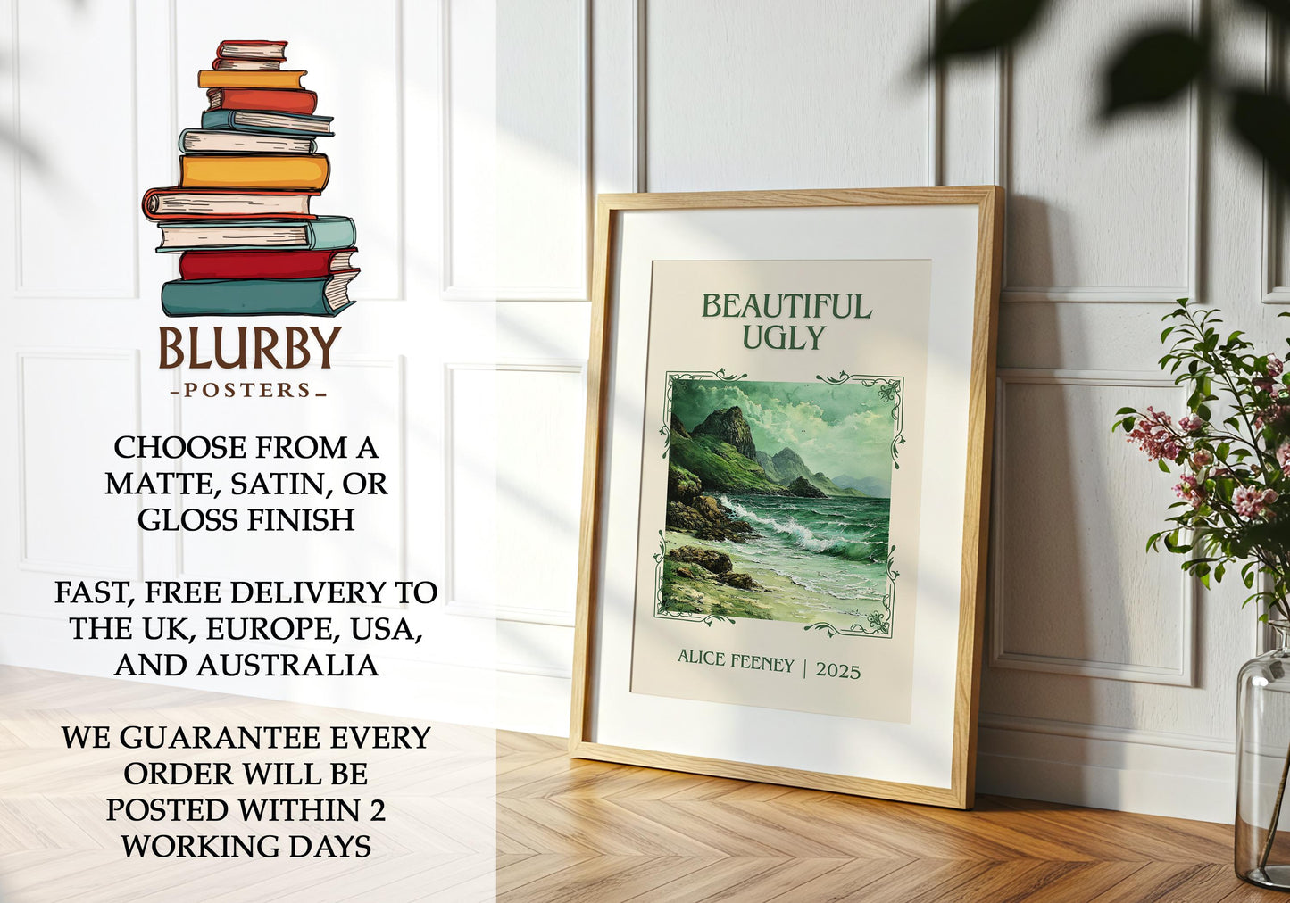 Beautiful Ugly book poster packaging – museum-quality print rolled in protective tube
