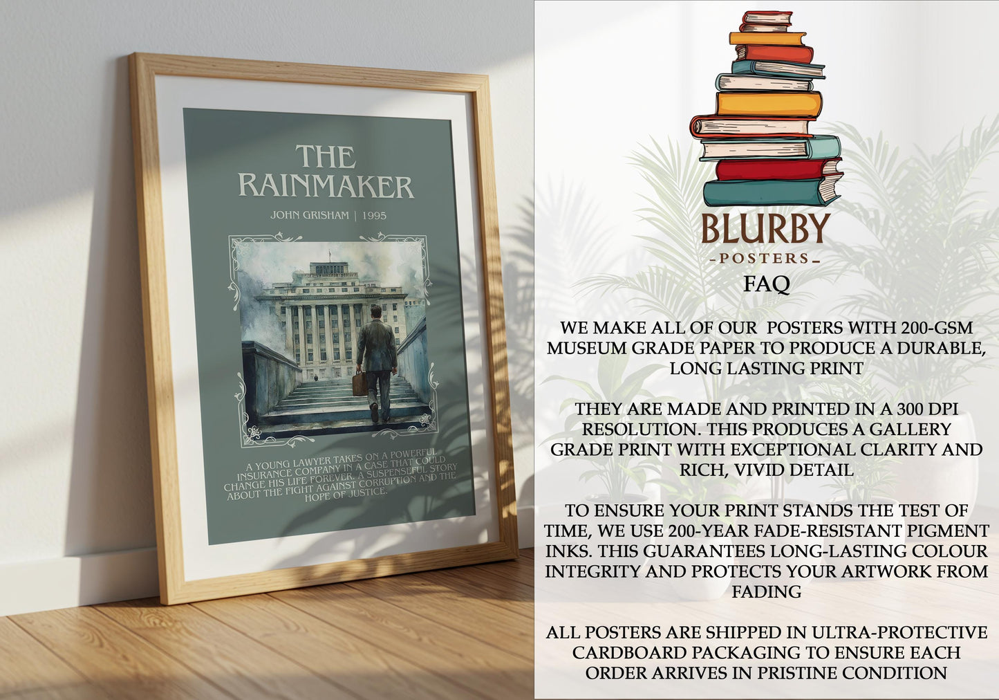 The Rainmaker by John Grisham | Descriptive Book Poster | Blurby