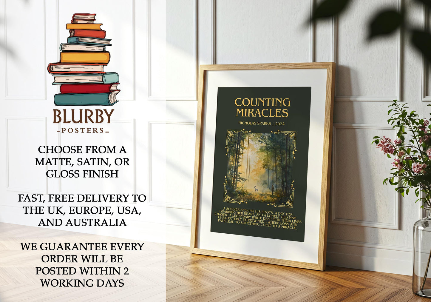 Counting Miracles by Nicholas Sparks | Descriptive Book Poster | Blurby