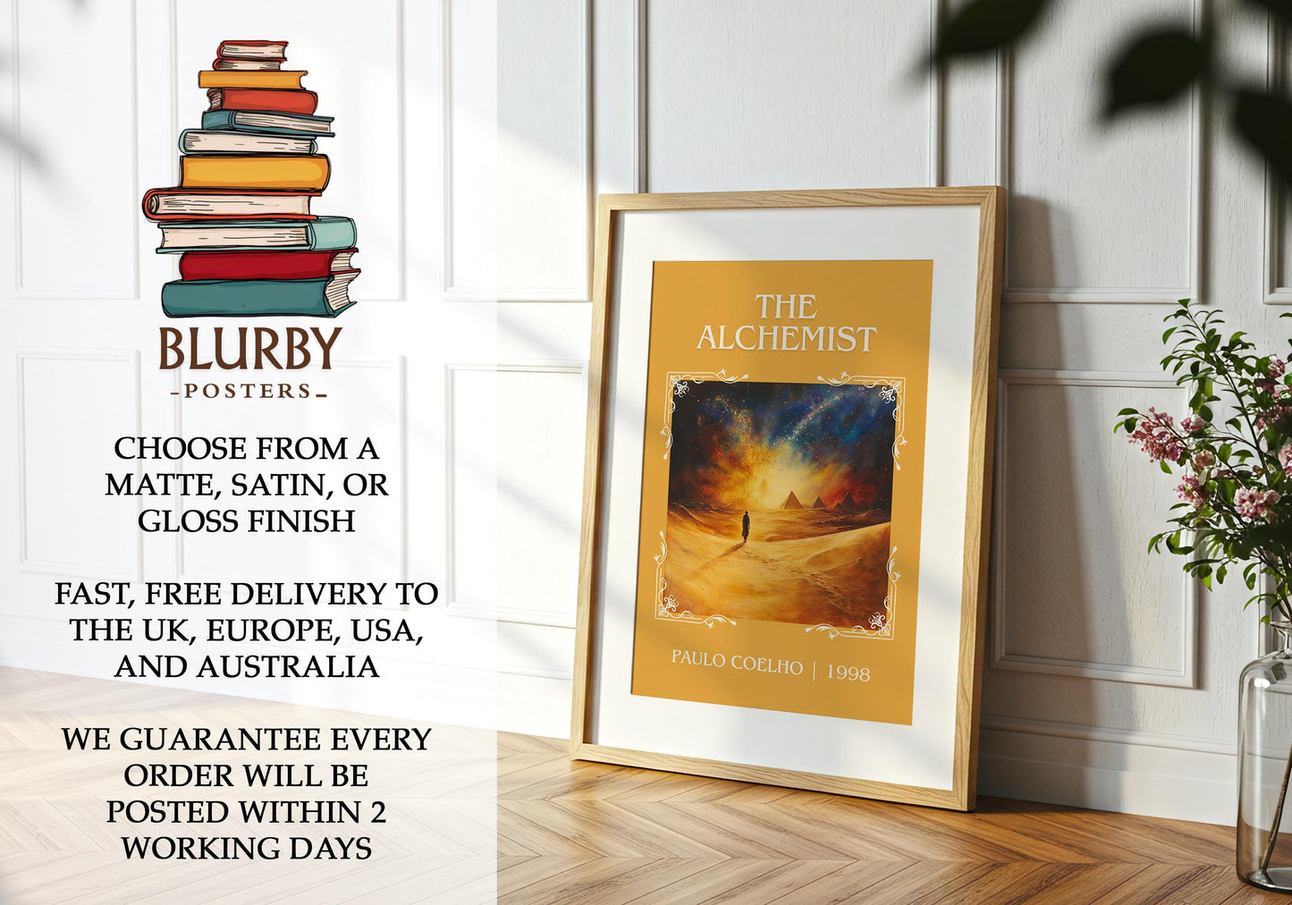 The Alchemist book poster packaging – museum-quality print rolled in protective tube