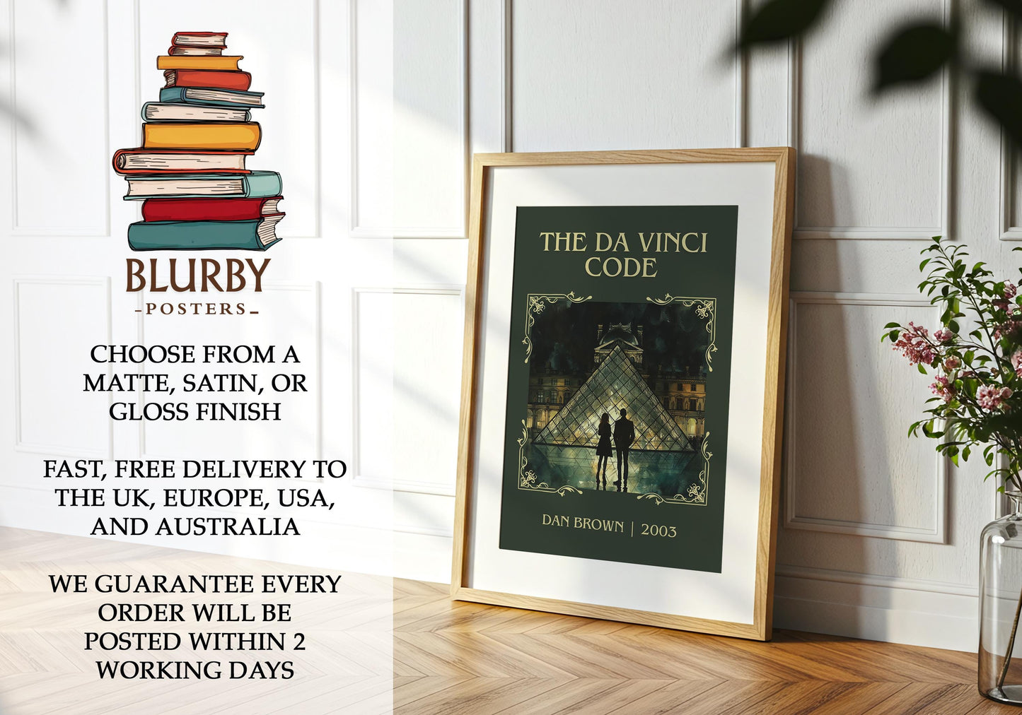The Da Vinci Code book poster packaging – museum-quality print rolled in protective tube