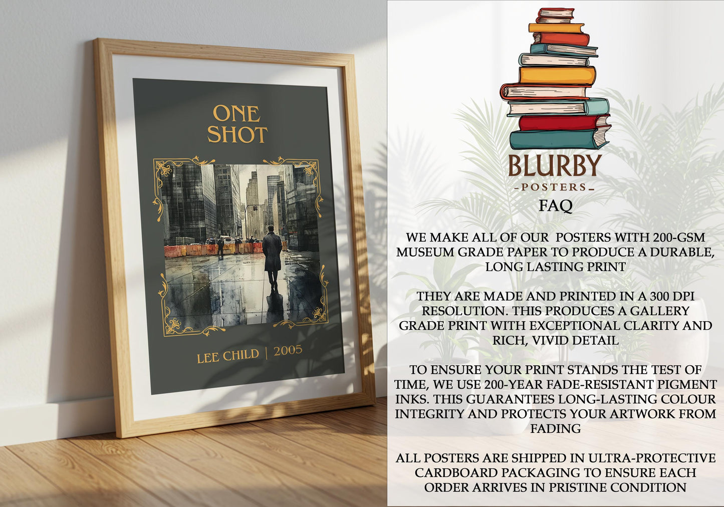 One Shot by Lee Child | Descriptive Book Poster | Minimalist