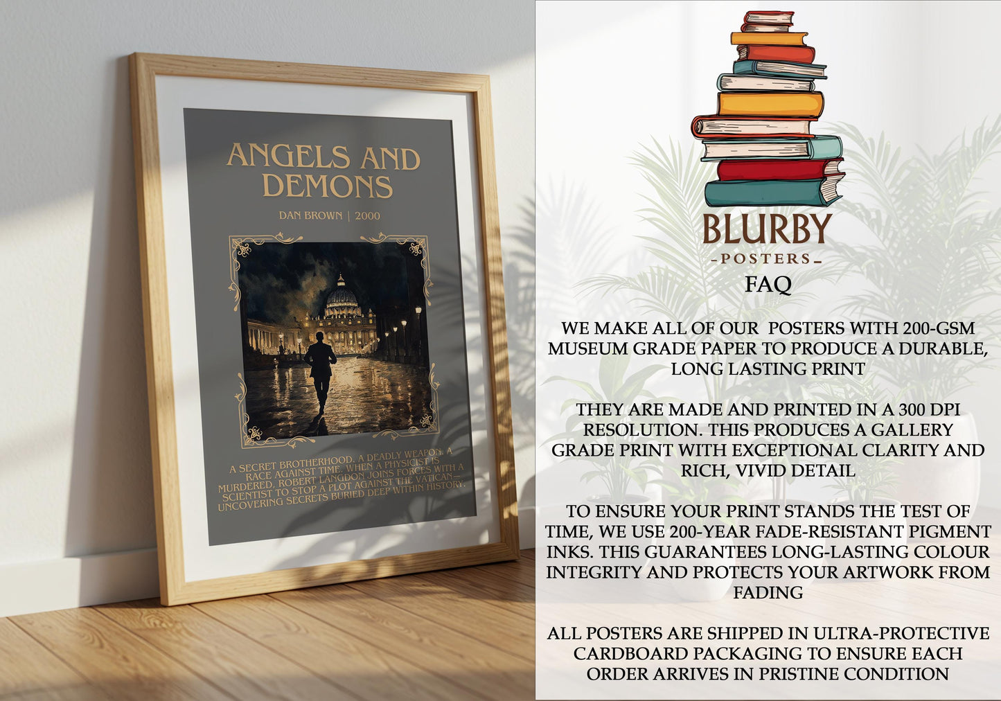 Angels and Demons by Dan Brown | Descriptive Book Poster | Blurby
