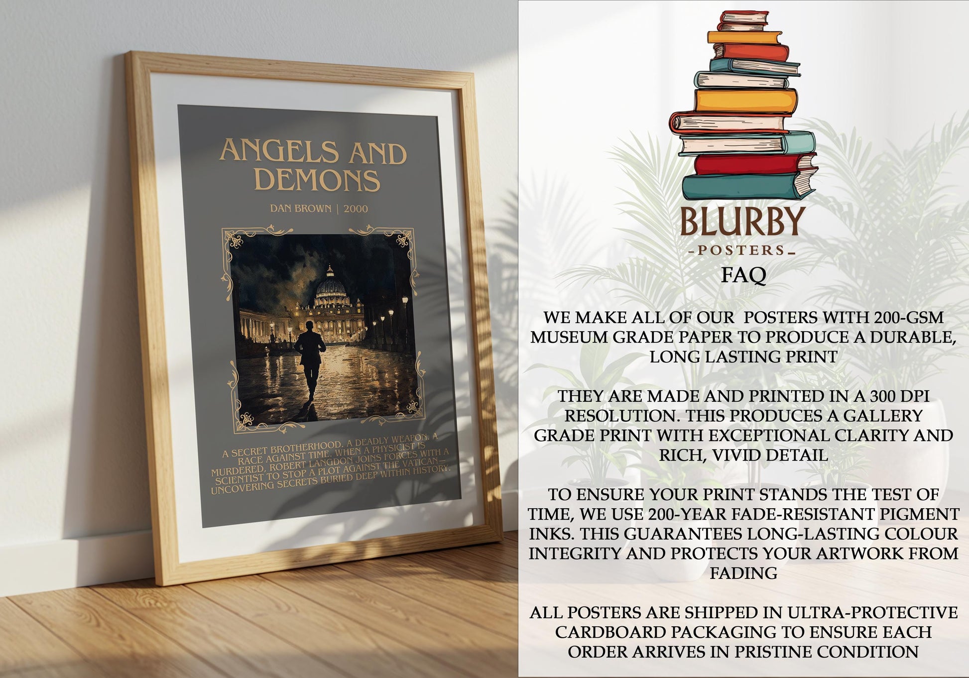 Angels and Demons by Dan Brown | Descriptive Book Poster | Blurby