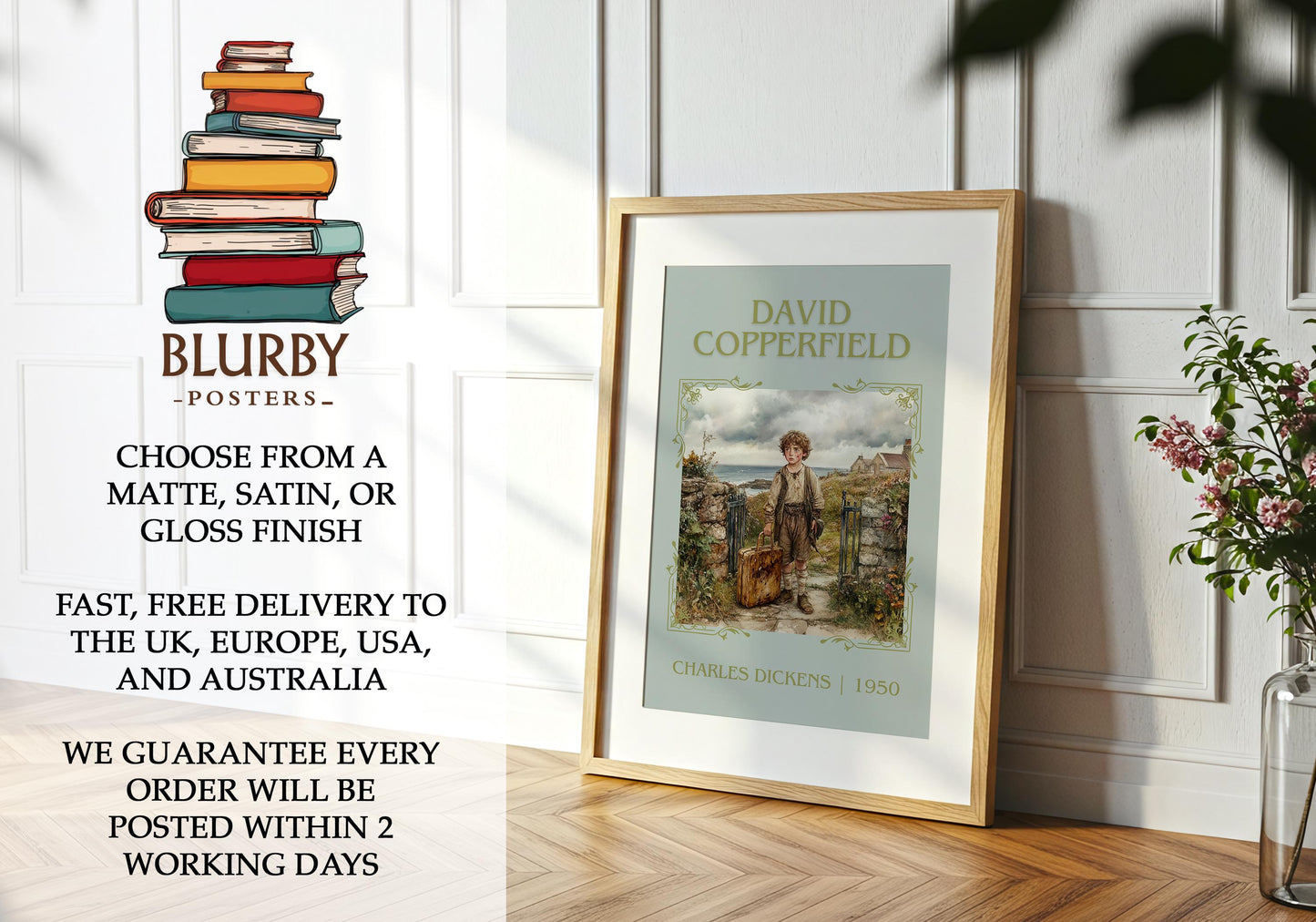 David Copperfield book poster packaging – museum-quality print rolled in protective tube