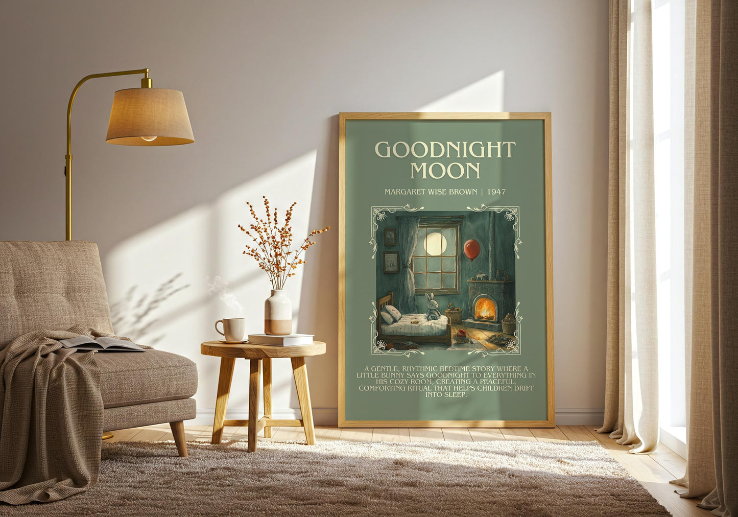 Goodnight Moon by Margaret Wise Brown | Descriptive Book Poster | Blurby