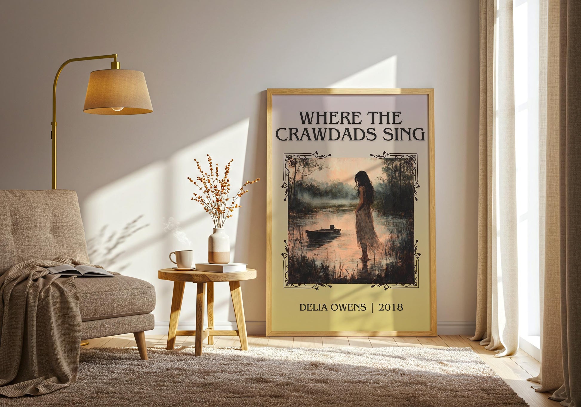 Where The Crawdads Sing by Delia Owens | Descriptive Book Poster | Minimalist