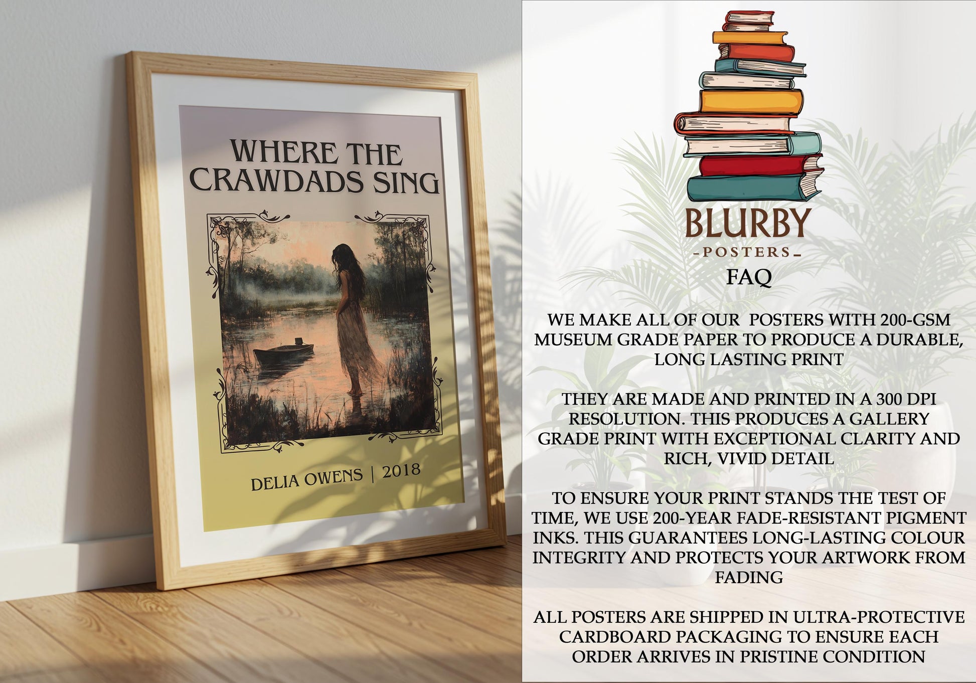 Where The Crawdads Sing by Delia Owens | Descriptive Book Poster | Minimalist