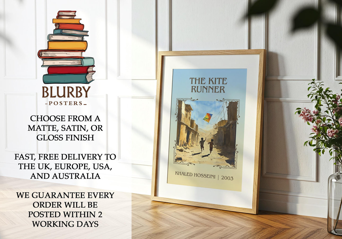 The Kite Runner book poster packaging – museum-quality print rolled in protective tube
