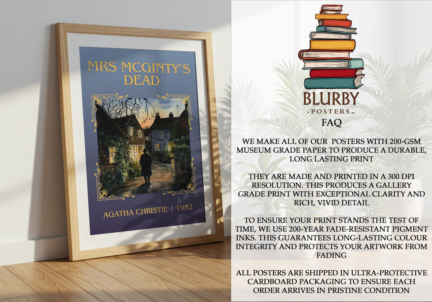Mrs McGinty's Dead by Agatha Christie | Descriptive Book Poster | Minimalist