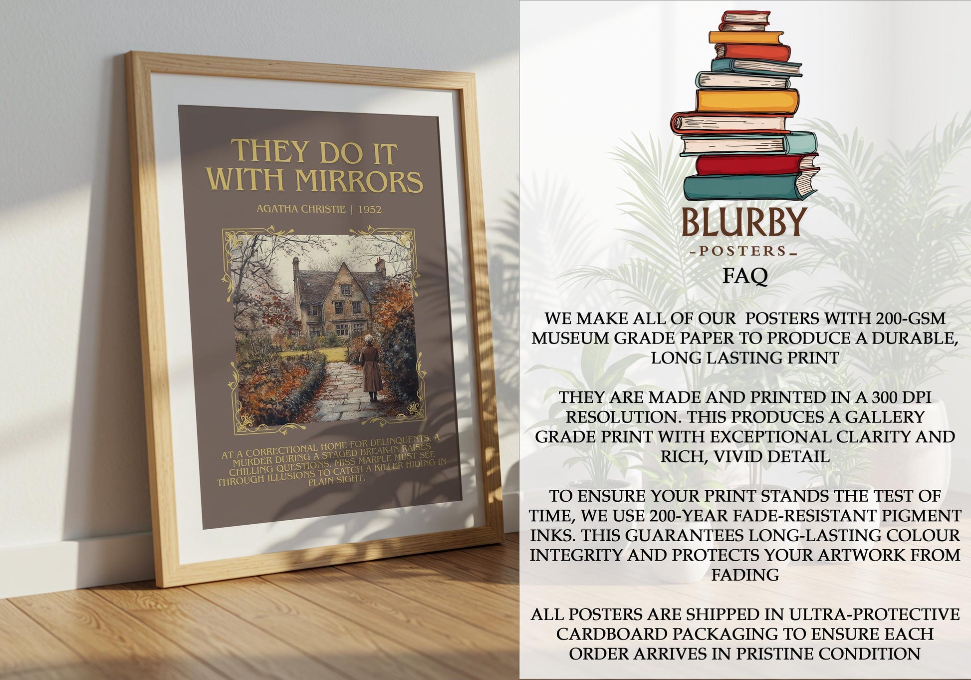They Do It With Mirrors by Agatha Christie | Descriptive Book Poster | Blurby
