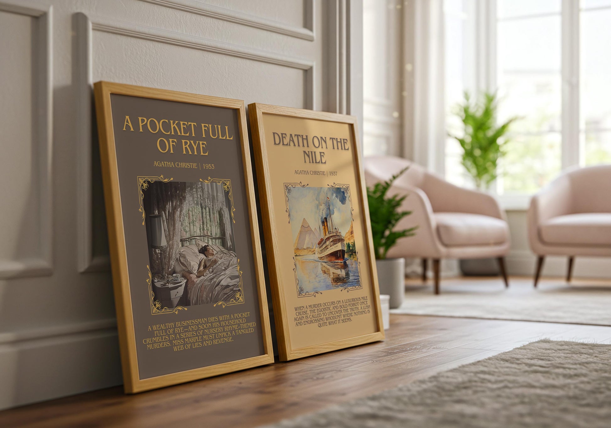 A Pocket Full Of Rye by Agatha Christie | Descriptive Book Poster | Blurby