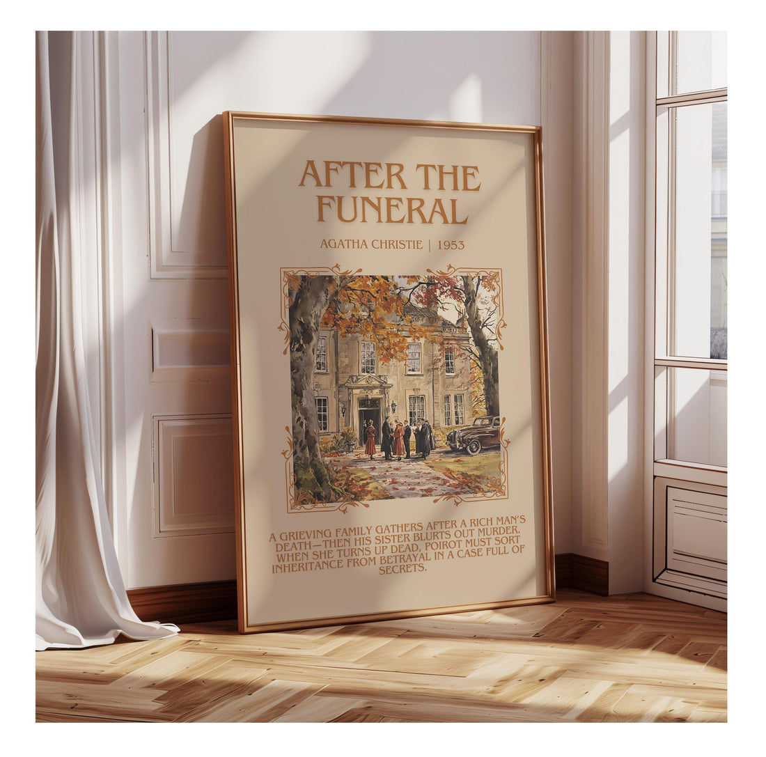 After the Funeral minimalist poster paper finish options – matte satin gloss (mockup)